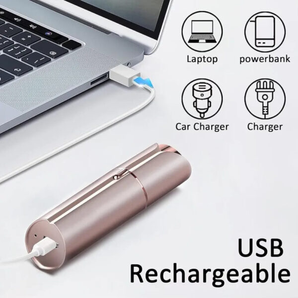 جهاز ازالة شعر الوجه قابل لاعادة الشحن بمنفذ USB للنساء SKU:1010